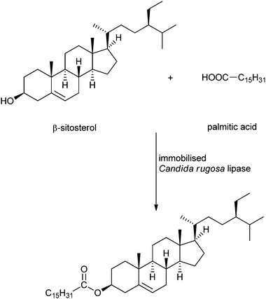 Example of a phytosterol ester synthesis as reported by Zheng et al.48