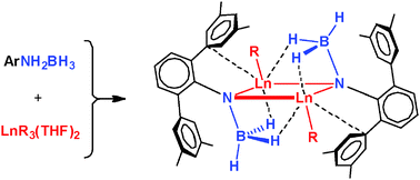 Graphical abstract: Reaction of a bulky amine borane with lanthanide trialkyls. Formation of alkyl lanthanide imide complexes