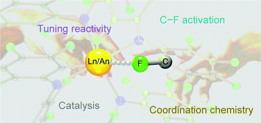 Graphical abstract: C–F→Ln/An interactions in synthetic f-element chemistry