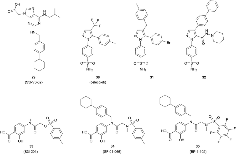 Chemical structures of the rationally designed Stat3 inhibitors, 29–35.