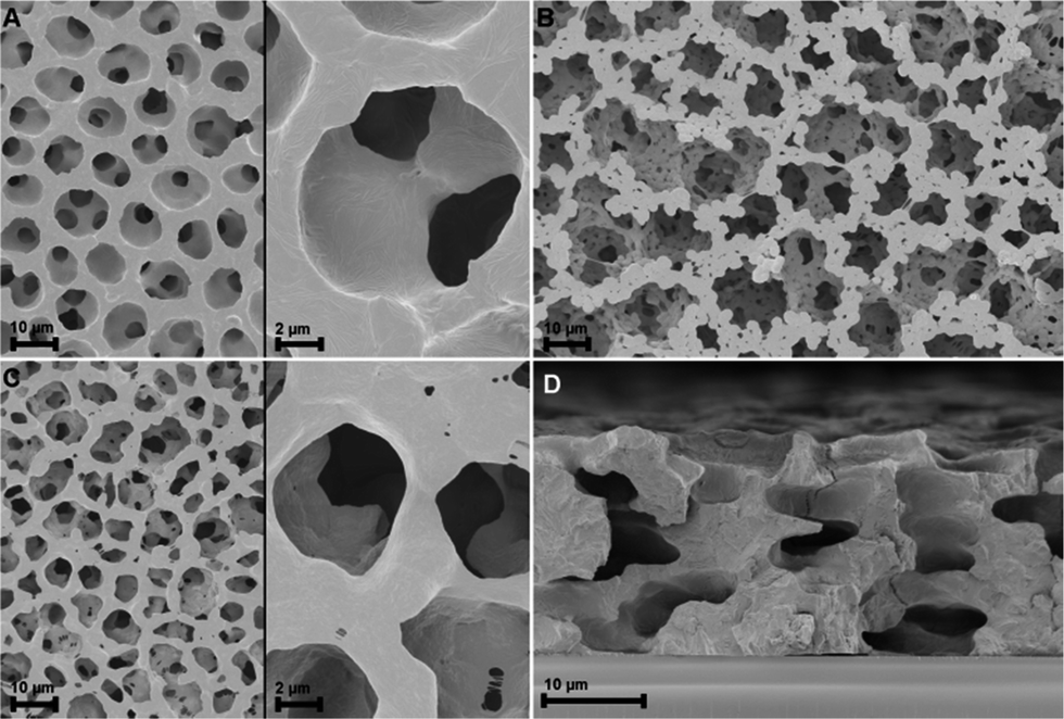 Novel approach to the processing of mesomacroporous thin films of