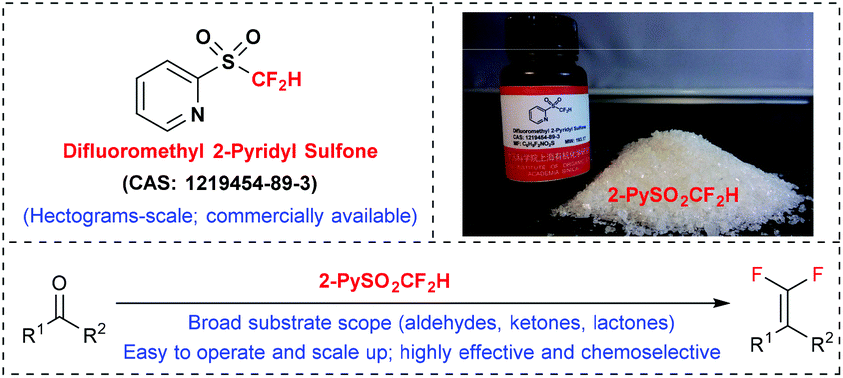 difluoromethyl 2-pyridyl sulfone: a versatile carbonyl