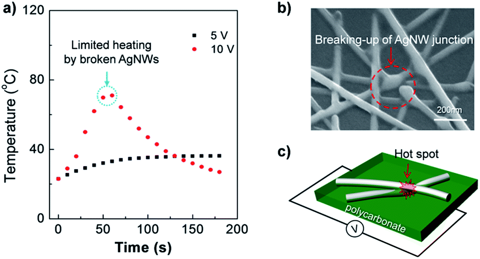 Carbon nanotubeinduced migration of silver nanowire networks into