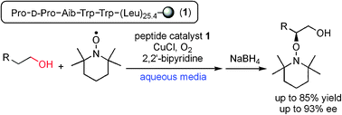 Graphical abstract: One-pot sequential alcohol oxidation and asymmetric α-oxyamination in aqueous media using recyclable resin-supported peptide catalyst