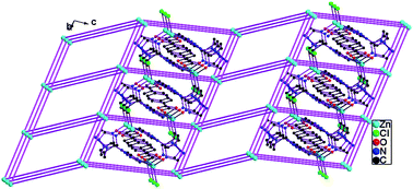 Graphical abstract: A polythreading coordination array formed from 2D grid networks and 1D chains