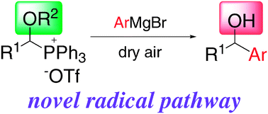 Graphical abstract: An unusual reaction of α-alkoxyphosphonium salts with Grignard reagents under an O2 atmosphere