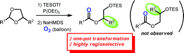 Graphical abstract: Direct conversion of acetals to esters with high regioselectivity via O,P-acetals