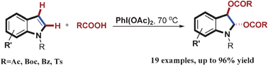 Graphical abstract: A trans diacyloxylation of indoles