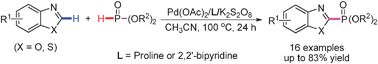 Graphical abstract: Palladium-catalyzed direct phosphonation of azoles with dialkyl phosphites