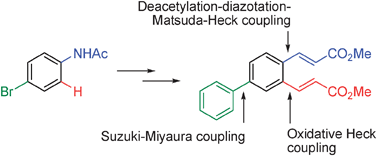 Graphical abstract: Selective arene functionalization through sequential oxidative and non-oxidative Heck reactions