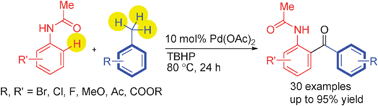 Graphical abstract: Toluene derivatives as simple coupling precursors for cascade palladium-catalyzed oxidative C–H bond acylation of acetanilides
