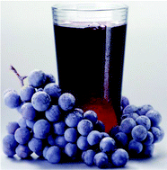 Glass of grape juice and a bunch of grapes