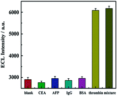 Graphical abstract: Highly enhanced electrochemiluminescence based on pseudo triple-enzyme cascade catalysis and in situ generation of co-reactant for thrombin detection