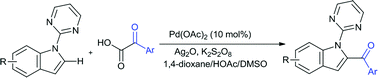 Graphical abstract: Palladium-catalyzed decarboxylative C2-acylation of indoles with α-oxocarboxylic acids