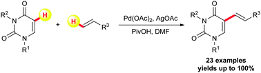 Graphical abstract: Dehydrogenative alkenylation of uracils via palladium-catalyzed regioselective C–H activation