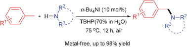 Graphical abstract: Metal-free, highly efficient organocatalytic amination of benzylic C–H bonds