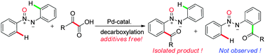 Graphical abstract: Unprecedented ortho-acylation of azoxybenzenes with α-oxocarboxylic acids by Pd-catalyzed C–H activation and decarboxylation