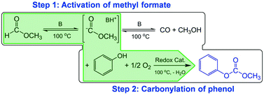Graphical abstract: Methyl formate as a carbonylating agent for the catalytic conversion of phenol to methyl phenyl carbonate