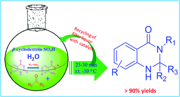 Graphical abstract: Preparation of 2,3-dihydroquinazolin-4(1H)-one derivatives in aqueous media with β-cyclodextrin-SO3H as a recyclable catalyst