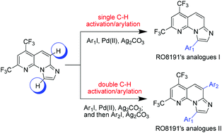 Graphical abstract: Design and synthesis of imidazo[1,2-α][1,8]naphthyridine derivatives as anti-HCV agents via direct C–H arylation