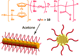 Graphical abstract: Synthesis and crystallization-driven solution self-assembly of polyferrocenylsilane diblock copolymers with polymethacrylate corona-forming blocks