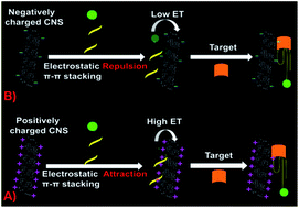 Graphical abstract: Improving the fluorescence detection limit with positively charged carbon nanostructures as a low background signal platform