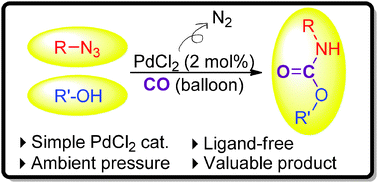 Graphical abstract: PdCl2 catalyzed efficient assembly of organic azides, CO, and alcohols under mild conditions: a direct approach to synthesize carbamates
