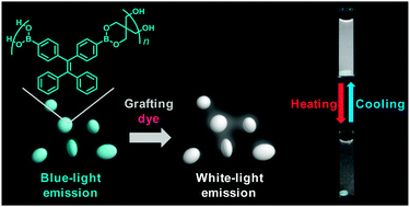 Graphical abstract: Thermo-responsive white-light emission based on tetraphenylethylene- and rhodamine B-containing boronate nanoparticles