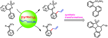 Graphical abstract: Rhodium-catalysed direct C–H allylation of N-sulfonyl ketimines with allyl carbonates