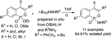 Synthesis of phosphaisocoumarin amidates via DIBAL-H-mediated selective amidation of phosphaisocoumarin esters