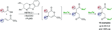 Organocatalytic Michael addition–lactonisation of carboxylic acids