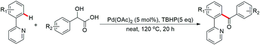 Graphical abstract: Decarboxylative acylation of arenes with mandelic acid derivatives via palladium-catalyzed oxidative sp2 C–H activation