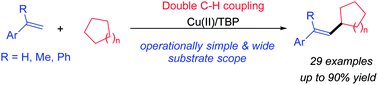 Graphical abstract: Copper catalyzed direct alkenylation of simple alkanes with styrenes