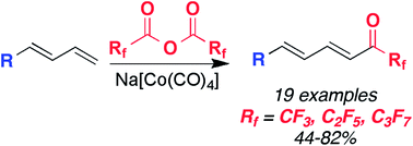 Graphical abstract: Cobaltate anion couples terminal dienes with trifluoroacetic anhydride: a direct fluoroacylation of 1,3-dienes