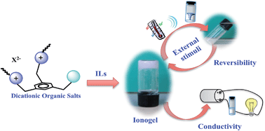 Graphical abstract: Dicationic organic salts: gelators for ionic liquids