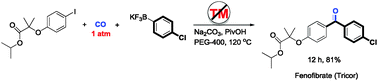 Graphical abstract: Transition-metal-free, ambient-pressure carbonylative cross-coupling reactions of aryl halides with potassium aryltrifluoroborates