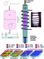 Graphical abstract: Nano thick poly(ε-caprolactone)-poly(ethylene glycol) coatings developed by catalyst-free plasma assisted copolymerization process for biomedical applications