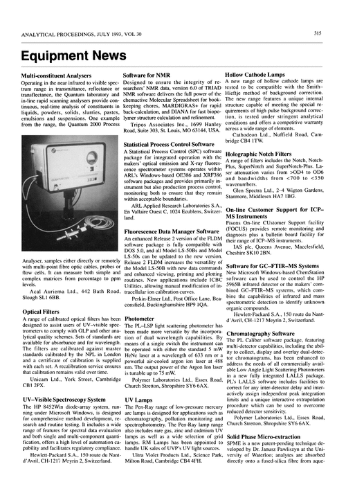 Equipment news