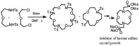 Graphical abstract: The rational design, synthesis and demonstration of the recognition and binding of a diaza-dioxa-12-crown-4 diphosphonate macrocycle to all crystal growth faces of barium sulfate