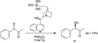 Graphical abstract: Hydrosilylation of cinchonidine and 9-O-TMS-cinchonidine with triethoxysilane: application of 11-(triethoxysilyl)-10,11-dihydrocinchonidine as a chiral modifier in the enantioselective hydrogenation of 1-phenylpropane-1,2-dione