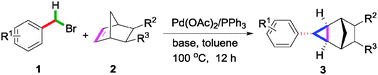 Graphical abstract: Palladium(0)-catalyzed cyclopropanation of benzyl bromides via C(sp3)–H bond activation