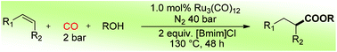 Graphical abstract: Ruthenium-catalyzed alkoxycarbonylation of alkenes using carbon monoxide