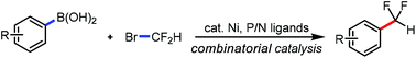 Graphical abstract: Nickel-catalyzed direct difluoromethylation of aryl boronic acids with BrCF2H