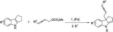 Graphical abstract: Palladium-catalyzed intermolecular dearomatic allenylation of hydrocycloalk[b]indoles with 2,3-allenyl carbonates