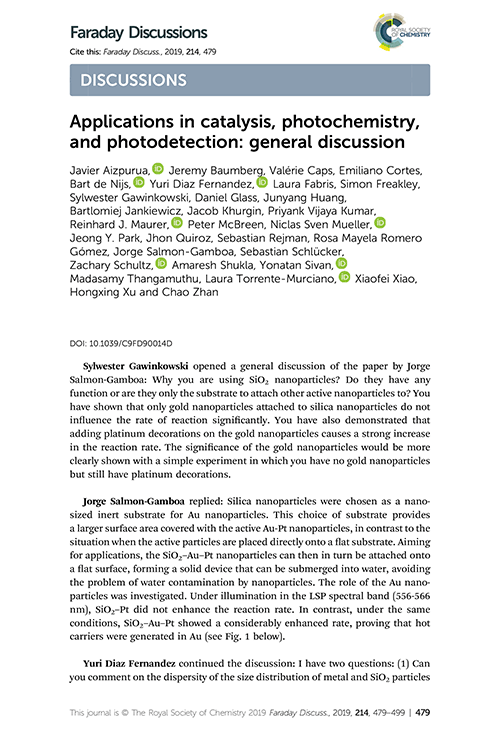 Applications in catalysis, photochemistry, and photodetection: general discussion