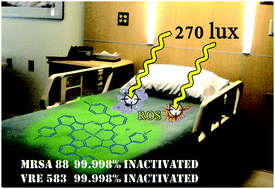 Graphical abstract: Zinc phthalocyanine activated by conventional indoor light makes a highly efficient antimicrobial material from regular cellulose