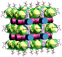 Graphical abstract: An original 3D coordination polymer constructed from trinuclear nodes and tetracarboxylato spacers