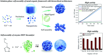 Graphical abstract: A facile approach for hierarchical architectures of an enzyme–metal–organic framework biocatalyst with high activity and stability