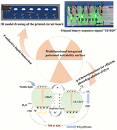 Graphical abstract: Integrated patterned wettability surface for signal expression and efficient photodegradation of multiple water-soluble dyes