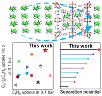 Graphical abstract: Construction of synergistic binding sites in a robust MOF for excellent C2H4 purification and C3H6 recovery performance